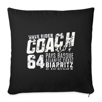 Wave Rider Coach Biarritz Baskenland - Sofakissenbezug 45 x 45 cm - Schwarz - Vorne