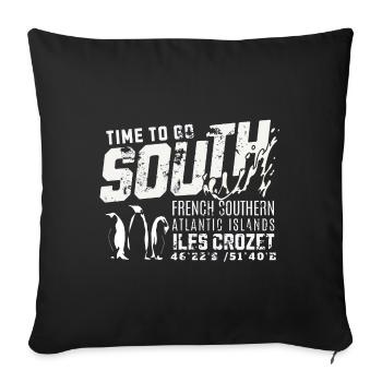 Crozet Islands time to go south - Sofa pillowcase 17,3'' x 17,3'' (45 x 45 cm) - black - Front