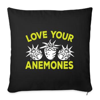 Sea Anemones Gift - Sofa pillowcase 17,3'' x 17,3'' (45 x 45 cm) - black - Front
