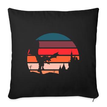 Retro Dragon - Fantasy 80s 90s Vintage Design - Sofa pillowcase 17,3'' x 17,3'' (45 x 45 cm) - black - Front