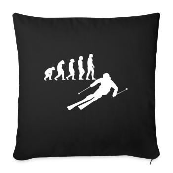 Skiers skiing - Sofa pillowcase 17,3'' x 17,3'' (45 x 45 cm) - black - Front