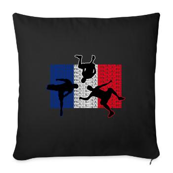 Parkour France | Parkour Frankreich - Sofakissenbezug 45 x 45 cm - Schwarz - Vorne