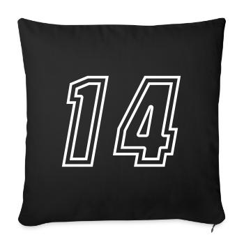 14 Numéro de numéro - Housse de coussin décorative 45 x 45 cm - noir - Devant