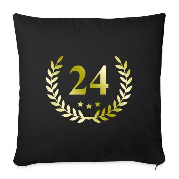 24 Couronne numérique - Housse de coussin décorative 45 x 45 cm - noir - Devant
