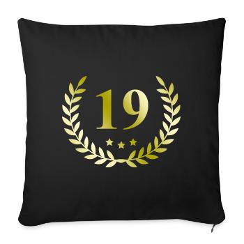 19 Couronne numérique - Housse de coussin décorative 45 x 45 cm - noir - Devant