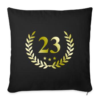 23 Couronne numérique - Housse de coussin décorative 45 x 45 cm - noir - Devant