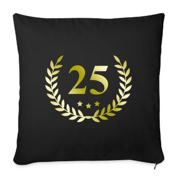 25 Couronne numérique - Housse de coussin décorative 45 x 45 cm - noir - Devant