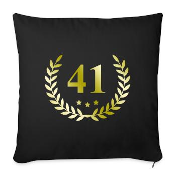 41 Zahl Kranz - Sofakissenbezug 45 x 45 cm - Schwarz - Vorne