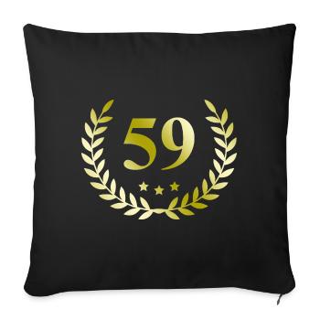 59 Couronne numérique - Housse de coussin décorative 45 x 45 cm - noir - Devant