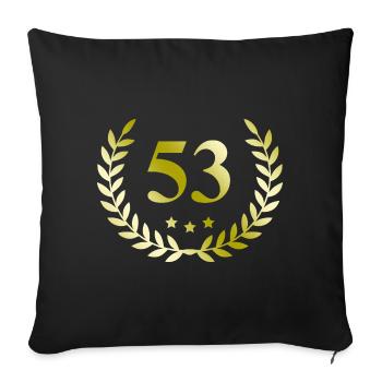 53 Couronne numérique - Housse de coussin décorative 45 x 45 cm - noir - Devant