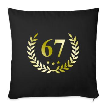 67 Number wreath - Sofa pillowcase 17,3'' x 17,3'' (45 x 45 cm) - black - Front