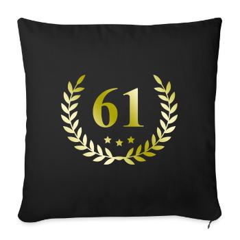 61 Couronne numérique - Housse de coussin décorative 45 x 45 cm - noir - Devant