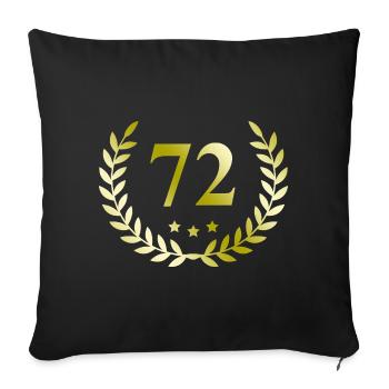 72 Number wreath - Sofa pillowcase 17,3'' x 17,3'' (45 x 45 cm) - black - Front