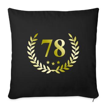 78 Number wreath - Sofa pillowcase 17,3'' x 17,3'' (45 x 45 cm) - black - Front