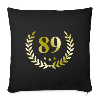89 Couronne numérique - Housse de coussin décorative 45 x 45 cm - noir - Devant