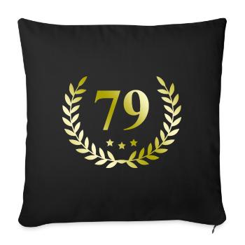 79 Zahl Kranz - Sofakissenbezug 45 x 45 cm - Schwarz - Vorne