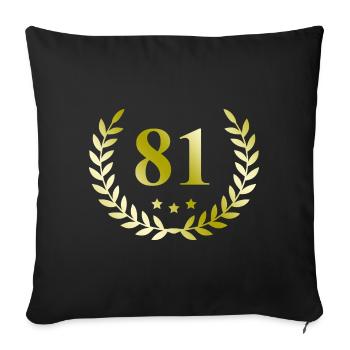 81 Number wreath - Sofa pillowcase 17,3'' x 17,3'' (45 x 45 cm) - black - Front