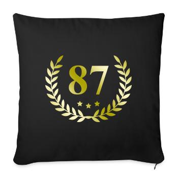 87 Number of wreath - Sofa pillowcase 17,3'' x 17,3'' (45 x 45 cm) - black - Front