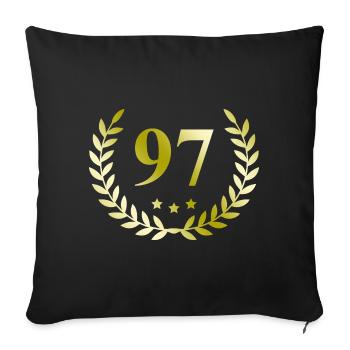 97 Nombre de couronnes - Housse de coussin décorative 45 x 45 cm - noir - Devant