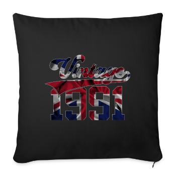 35E ANNIVERSAIRE DU ROYAUME-UNI VINTAGE 1991 - Housse de coussin décorative 45 x 45 cm - noir - Devant