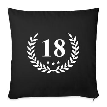 Couronne de 18 chiffres - Housse de coussin décorative 45 x 45 cm - noir - Devant