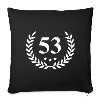 53 Zahl Kranz - Sofakissenbezug 45 x 45 cm - Schwarz - Vorne