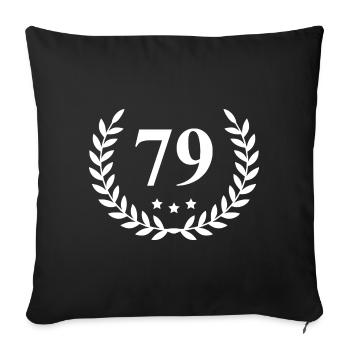 79 Number wreath - Sofa pillowcase 17,3'' x 17,3'' (45 x 45 cm) - black - Front