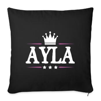 Cécile - Housse de coussin décorative 45 x 45 cm - noir - Devant
