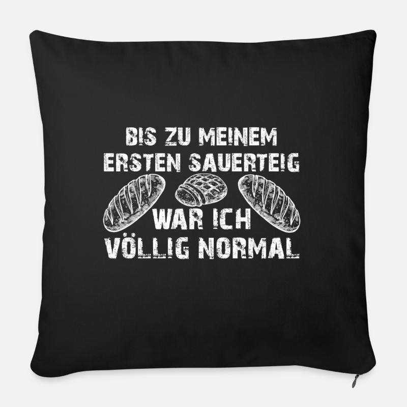 Mein erster Sauerteig - Brot selber backen - Sofakissenbezug 45 x 45 cm - Schwarz