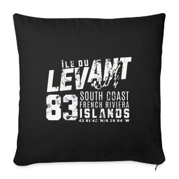 Ile du Levant French Riviera islands - Housse de coussin décorative 45 x 45 cm - noir - Devant