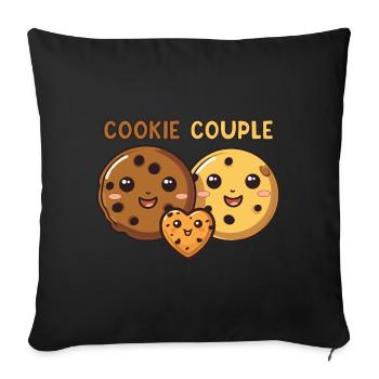 Cookie Love Duo - Sweet Laughter Together - Sofa pillowcase 17,3'' x 17,3'' (45 x 45 cm) - black - Front