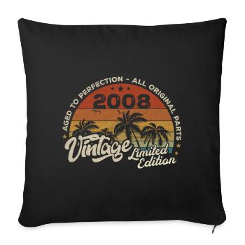 Vintage 2008 Birthday Retro 2008 - Sofa pillowcase 17,3'' x 17,3'' (45 x 45 cm) - black - Front