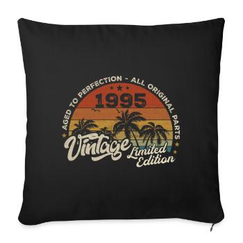 Millésime 1995 Anniversaire Rétro 1995 - Housse de coussin décorative 45 x 45 cm - noir - Devant