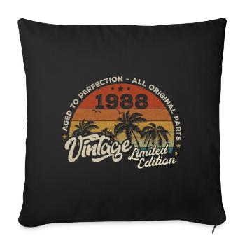 Millésime 1988 Anniversaire Rétro 1988 - Housse de coussin décorative 45 x 45 cm - noir - Devant