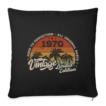 Années 1970 Anniversaire rétro des années 1970 - Housse de coussin décorative 45 x 45 cm - noir - Devant
