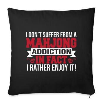 Cadeau pour les fans de Mahjong - Housse de coussin décorative 45 x 45 cm - noir - Devant