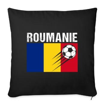 Romania Flag Romanian Football Gift - Sofa pillowcase 17,3'' x 17,3'' (45 x 45 cm) - black - Front