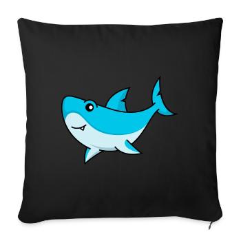 Requin Comic Animal - Housse de coussin décorative 45 x 45 cm - noir - Devant