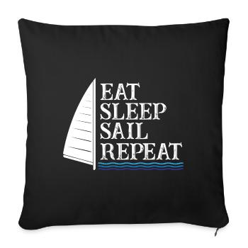 Manger Sleep Sail Répéter - Housse de coussin décorative 45 x 45 cm - noir - Devant