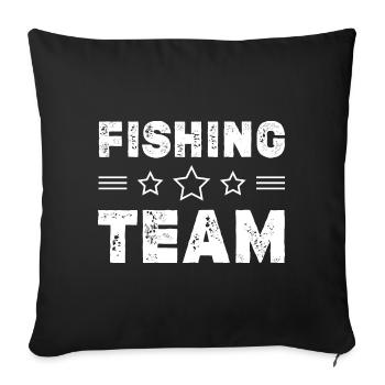 Équipe de pêche - Housse de coussin décorative 45 x 45 cm - noir - Devant