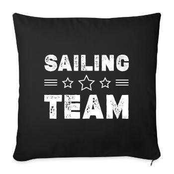 Équipe de voile - Housse de coussin décorative 45 x 45 cm - noir - Devant