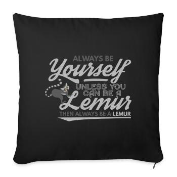Lémurien - Housse de coussin décorative 45 x 45 cm - noir - Devant