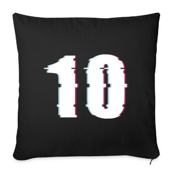 10 Effet de dix nombres Nombre déformé - Housse de coussin décorative 45 x 45 cm - noir - Devant