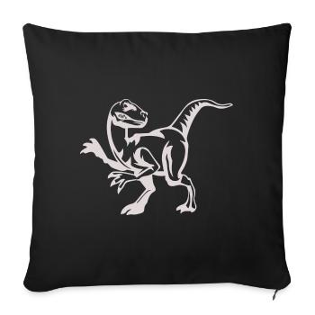 Raptor dinosaur dino gift - Sofa pillowcase 17,3'' x 17,3'' (45 x 45 cm) - black - Front