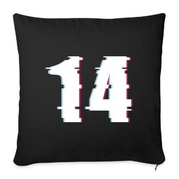 14 Quatorze nombres d’effet Déformé Numéro - Housse de coussin décorative 45 x 45 cm - noir - Devant