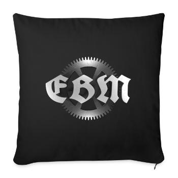 EBM Electronic Body Music Zahnrad Symbol - Sofakissenbezug 45 x 45 cm - Schwarz - Vorne