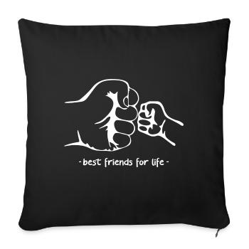 Meilleurs amis pour la vie - Housse de coussin décorative 45 x 45 cm - noir - Devant