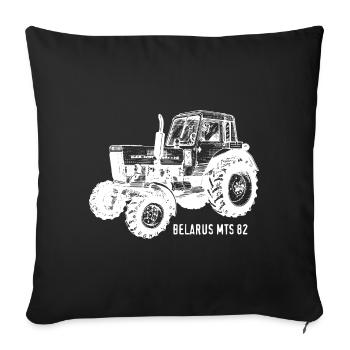 Belarus mts Traktor Landwirt Geschenk - Sofakissenbezug 45 x 45 cm - Schwarz - Vorne