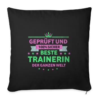 Trainer beste Trainerin - Sofakissenbezug 45 x 45 cm - Schwarz - Vorne
