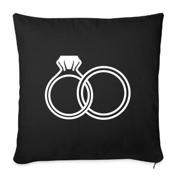 Eheringe symbol - Sofakissenbezug 45 x 45 cm - Schwarz - Vorne